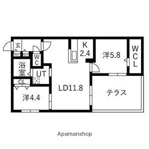 ブランシャールMH幌平橋(2LDK/2階)の間取り写真