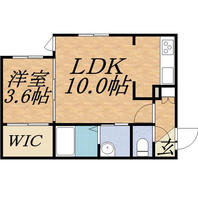 コンサンビル(1LDK/4階)の間取り写真