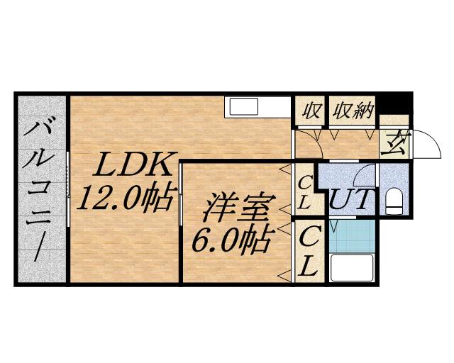 セゾンドブランシェ南3条(1LDK/5階)の間取り写真