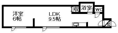 KIRAMECK円山東(1DK/2階)の間取り写真