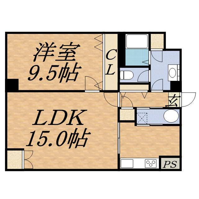 フェアフィールド中島公園(1LDK/3階)の間取り写真