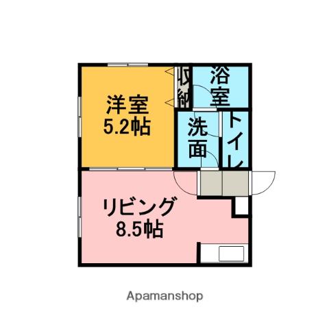イーストコートⅠ(1LDK/2階)の間取り写真