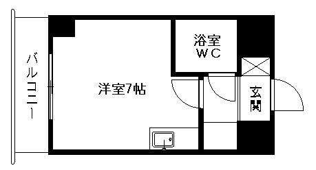クリオ行啓通参番館(ワンルーム/2階)の間取り写真