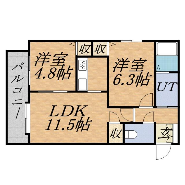 PRIME URBAN北3条通(2LDK/5階)の間取り写真