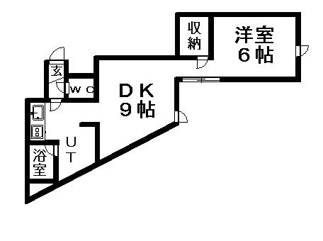 KIRAMECK 月寒中央(1DK/3階)の間取り写真