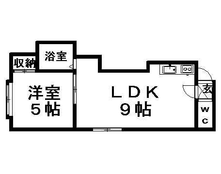 プレシディオ(1LDK/2階)の間取り写真