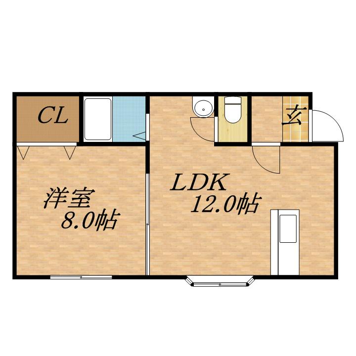 サンピア3丁目館(1DK/3階)の間取り写真