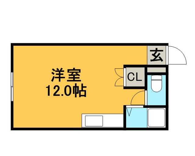 コーポミヤコシ(1DK/2階)の間取り写真