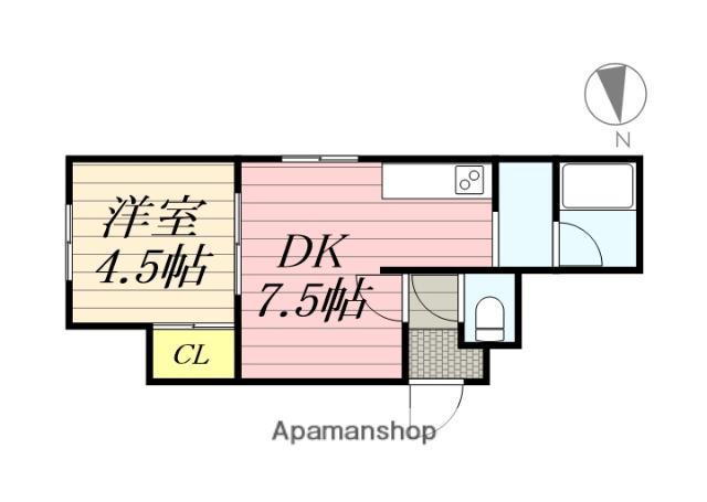 グロリア栄通(1DK/3階)の間取り写真