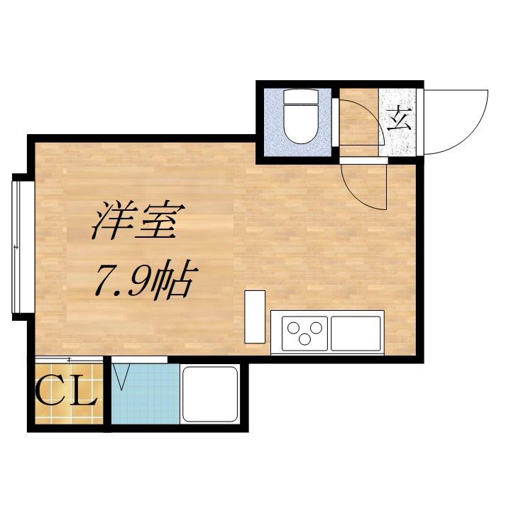 アーバン厚別(ワンルーム/2階)の間取り写真