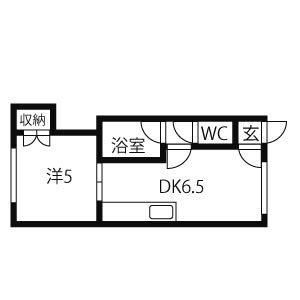 栄通クラブハイツ(1DK/2階)の間取り写真