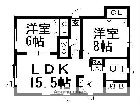 メゾンフォーレスト(2LDK/2階)の間取り写真