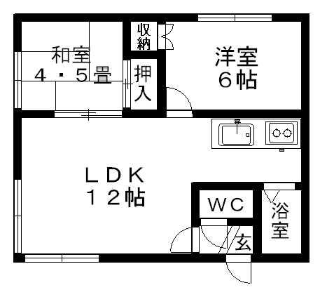 イナホアンソレイエーZ(2LDK/2階)の間取り写真