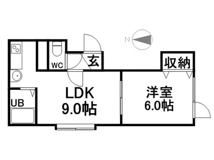 レジデンスアユーナ(1LDK/2階)の間取り写真