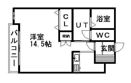 キャロルハウス4(1K/1階)の間取り写真