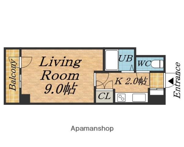 フロンティア菊水(1K/8階)の間取り写真