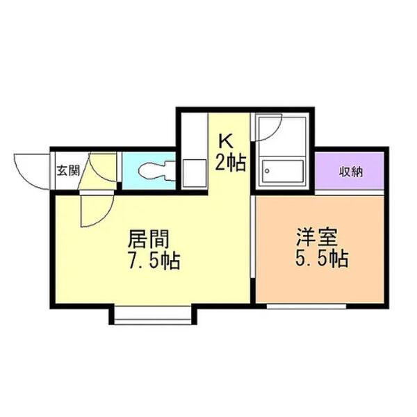 スカイライフ(1LDK/2階)の間取り写真