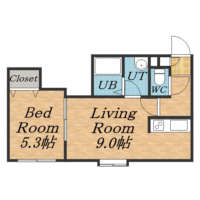 マイステイズ白石(1LDK/2階)の間取り写真