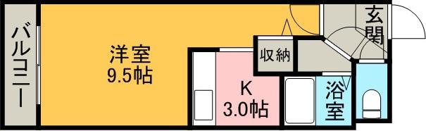 アムール文京台(1K/2階)の間取り写真