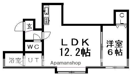 クレスト02(1LDK/1階)の間取り写真