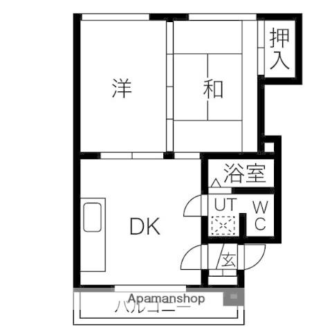 ニューコーポ元町B(2DK/3階)の間取り写真