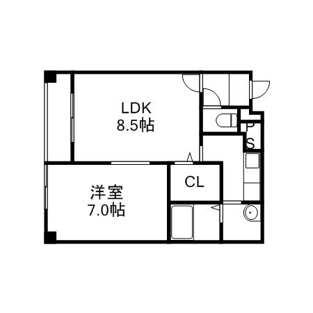 シティロイヤル平和通(1LDK/8階)の間取り写真