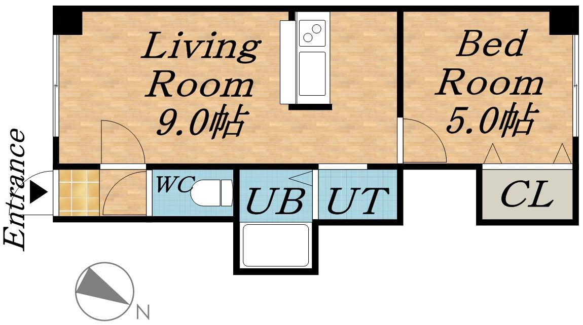 ラオーレYO(1LDK/4階)の間取り写真