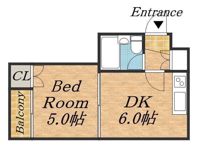 ノースコート白石(1DK/4階)の間取り写真