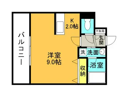 レフィナード新札幌(1K/2階)の間取り写真