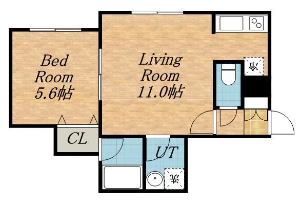 MI・CALAM白石(1LDK/2階)の間取り写真