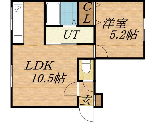 ディアコートひばりが丘(1LDK/1階)の間取り写真