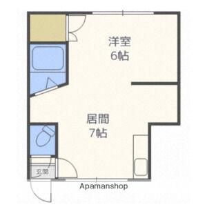 ノースコート(1DK/1階)の間取り写真