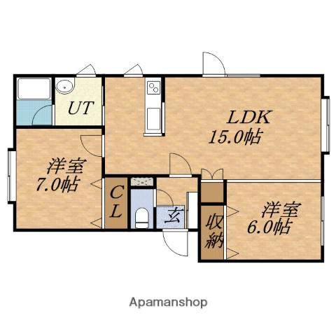 ウエストコート(2LDK/1階)の間取り写真