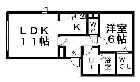 DIASトムトム(1LDK/2階)の間取り写真