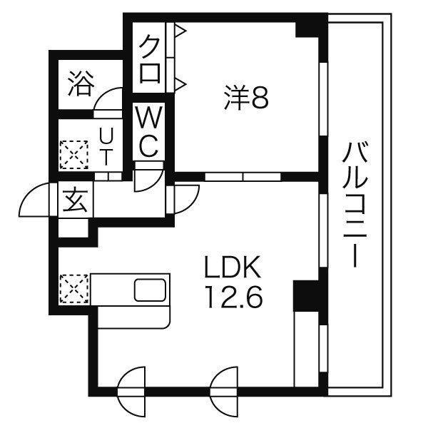 ラフィーコート(1LDK/2階)の間取り写真