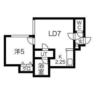 JUNJUNハウス南郷(1LDK/1階)の間取り写真