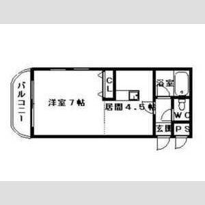 サンハウス白石(1DK/3階)の間取り写真