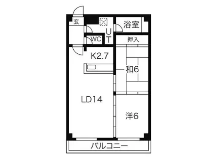 トニカラメラ月寒東(2LDK/3階)の間取り写真