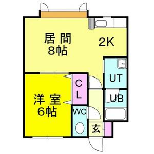 リファイン月寒(1LDK/1階)の間取り写真