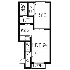 レジデンス高岡A(1LDK/1階)の間取り写真