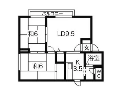 パナハイツアルファ I(2LDK/1階)の間取り写真