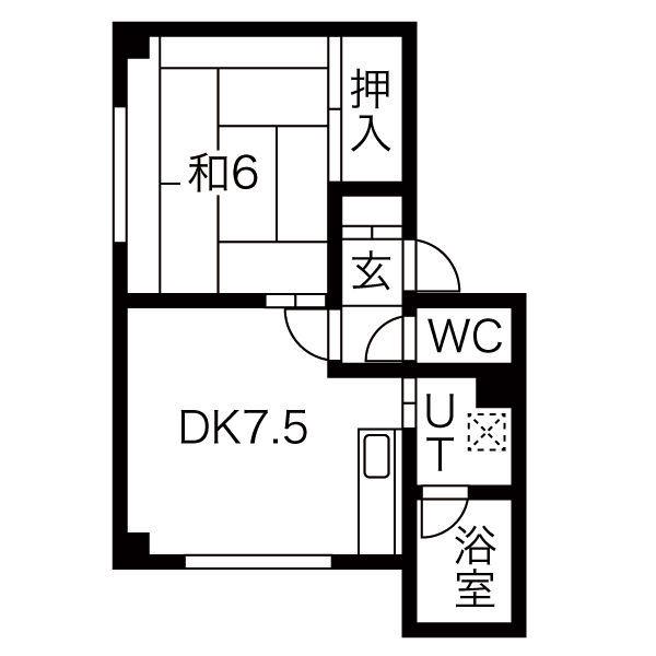 ラ・ホーレ19(1DK/4階)の間取り写真