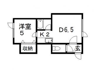 パークヒルサイド栄通(1DK/2階)の間取り写真