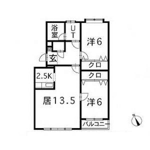 橋本マンション(2LDK/2階)の間取り写真