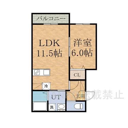 ジョヴァンニ菊水(1LDK/1階)の間取り写真