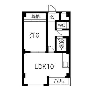 ジャルダンⅠ(1LDK/4階)の間取り写真