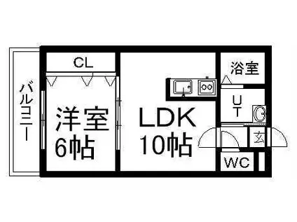 クリステル東札幌(1LDK/1階)の間取り写真