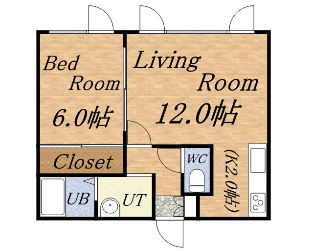 ヴェリーハイツ(1LDK/2階)の間取り写真