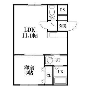 フォルム東札幌(1LDK/4階)の間取り写真