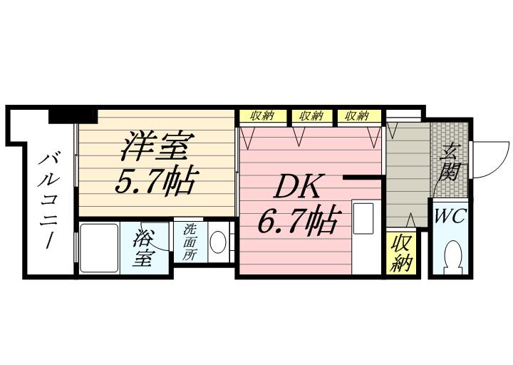 KDXレジデンス菊水四条(1LDK/12階)の間取り写真